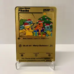 Pikachu Gold Metal Pokemon Card-Collectible Gift Display！ - Image 1