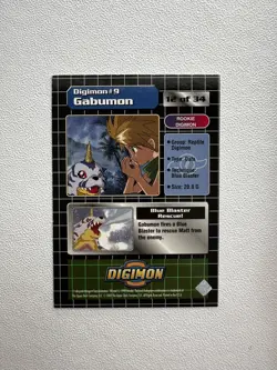 1999 Upper Deck Gabumon #9 HOLO DIGIMON CARD - RARE! Trading Cards - Image 3