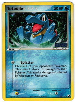 Totodile - 78/115 - 2005 Reverse Holo Common EX Unseen Forces Pokemon Card LP - Image 1