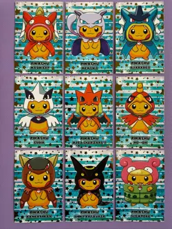Gold Foil Stars PONCHO PIKACHU 9 Card Set! - Pokemon Merry Christmas Database - Image 1