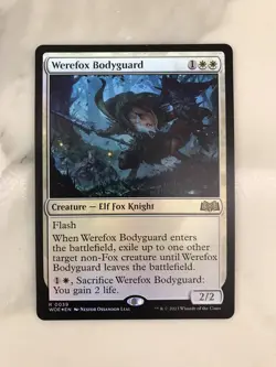 Werefox Bodyguard Foil MTG Magic the Gathering Card NM Mint Wilds Eldraine WOE - Image 1