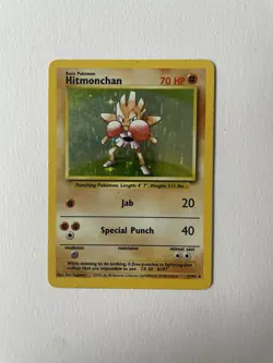 🔥 Hitmonchan 7/102 🔥 Original Holo Rare Base Set Pokemon Card 1999 WOTC TCG - Image 3