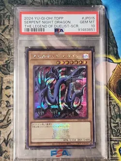 PSA 10 2024 YuGiOh Serpent Night Dragon Legnd of Duelist Secret 25th TDPP-JP015 - Image 1