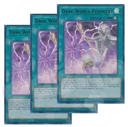 Yugioh - Dark World Puppetry x 3 - 1st Edition Ultra Rare LP - Free Holo Card - Image 1