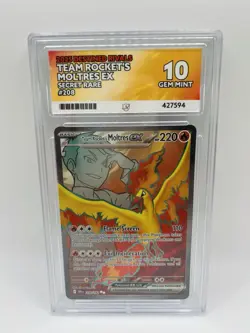 Team Rocket's Moltres EX 208/182 Pokemon Destined Rivals ACE 10 GEM MINT - Image 3