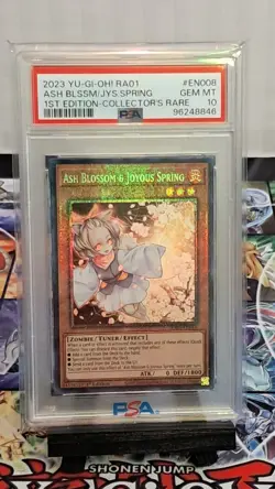 2023 Yu-Gi-Oh! RA01-EN008 Ash Blossom Collector's Rare PSA 10 *POP 21* - Image 1