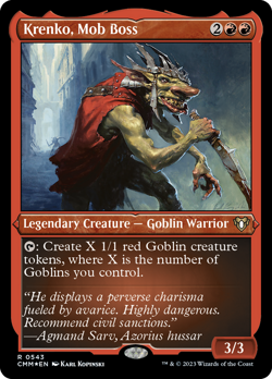 Krenko, Mob Boss [Foil Etched] -CMM [NM] [MTG - MAGIC] - Image 1
