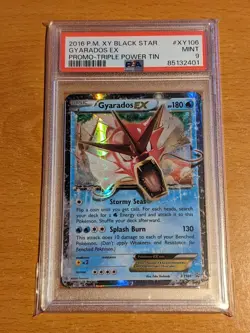 Pokemon - Black Star PROMO Triple Power Tin - Gyarados EX XY106 - MINT PSA 9 - Image 1