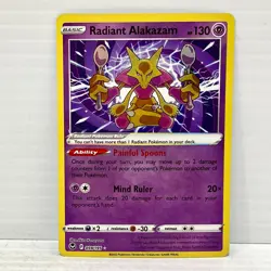 Alakazam 059/195 - Pokemon TCG SWSH12: Silver Tempest - Holo Radiant Rare NM - Image 1