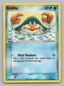 Krabby 54/100 Crystal Guardians | Pokemon EXC BUY 2 CARDS GET 1 FREE!! - Image 1