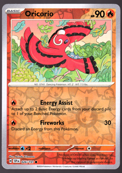 Oricorio 026/191 Reverse Holo Surging Sparks Pokemon TCG Card NM - Image 1