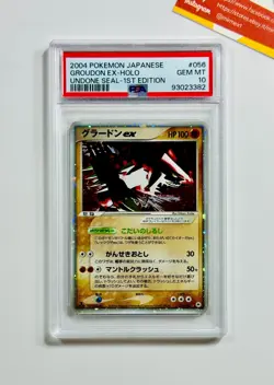 Pokemon PSA 10 Groudon Ex #056 Holo 1st Ed Undone Seal 2004 Japanese - Image 1