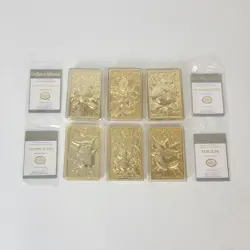 (6) RARE 1999 Pokemon Nintendo 23 Karat Gold Plated Trading Card LOT W/ 4 Certs - Image 1