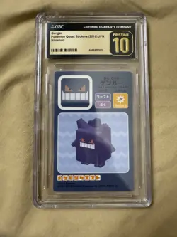 2018 CARDDASS POKEMON QUEST STICKERS GENGAR CGC Pristine 10 - Image 1