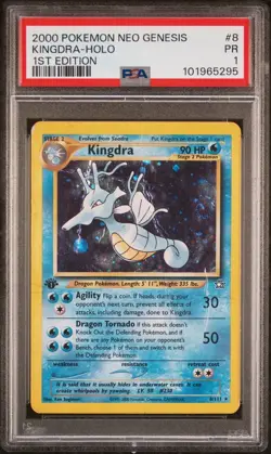 PSA 1 PR POOR Kingdra 1st Edition 8/111 2000 Neo Genesis Pokemon POP 9 - Image 1