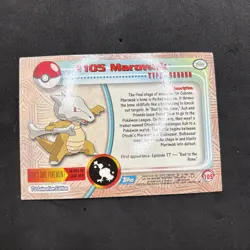 2000 Topps Pokemon TV #105 Marowak Silver Foil - Image 3