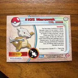 2000 Topps Pokemon TV #105 Marowak Silver Foil - Image 4