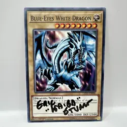 Eric Stuart AUTOGRAPH Blue Eyes White Dragon LED3-EN006 Yugioh Card COA - Image 1