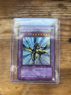 Gaia the Dragon Champion SECRET RARE Unlimited NM/VLP LOB-E102 - Image 1