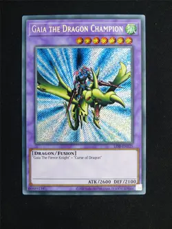 Gaia the Dragon Champion LOB Secret Rare - Yugioh Card #22P - Image 1