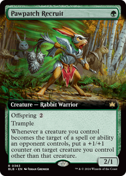 Pawpatch Recruit - Extended Art - NM MTG BLB - Bloomburrow 0363 Rare - Image 1