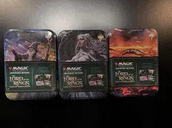 Three MTG LOTR Tales Of Middle-Earth Tins Gandalf One Ring Galadriel - Sealed - Image 1