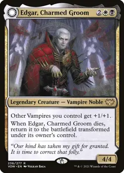 MTG Edgar, Charmed Groom // Edgar Markov's Coffin ** Crimson Vow ** English (NM) - Image 1