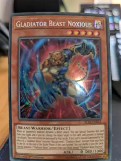 YuGiOh! Gladiator Beast Noxious BLLR-EN021 Secret Rare 1st Ed - Image 1
