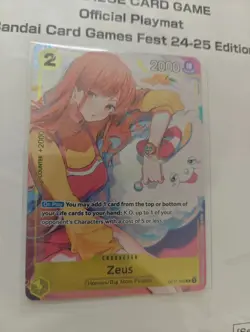 One Piece Official Nami & Zeus Playmat/Promo Card set Bandai Fest 24-25 ENGLISH - Image 2