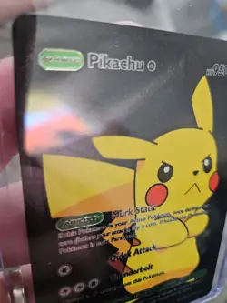 Pikachu Black Foil Fan Art Vinyl Collector Pokemon Card HP950 Thunderbolt - Image 3