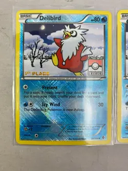 Pair 2 Delibird 2012 Pokemon Boundaries 1st & 2nd Place League Promo Cards LP/NM - Image 2