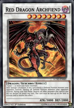 Red Dragon Archfiend - 1st Edition LC5D-EN069 - LP - YuGiOh - Image 1