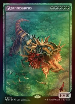 MTG Gigantosaurus Full Art Foil ** Foundations ** English (NM) - Image 1