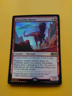 Marauding Raptor. Rare Dinosaur FOIL Core Set 2020. M20. MTG Card. - Image 2