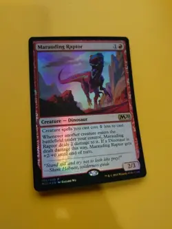 Marauding Raptor. Rare Dinosaur FOIL Core Set 2020. M20. MTG Card. - Image 3
