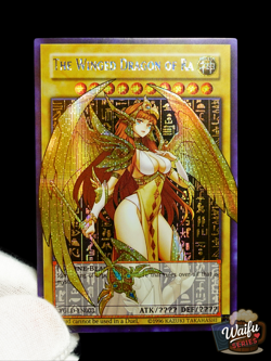 Yu-Gi-Oh Winged Dragon of Ra Waifu Secret Rare Alt Art Holo FX Sexy Anime Custom - Image 1
