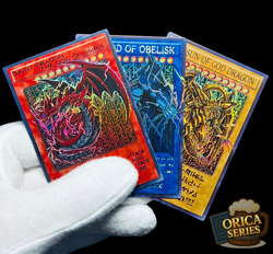 Yu-Gi-Oh Slifer Obelisk Ra God Card Set Ultra Rare Holo Custom Alt Art Fan Orica - Image 1