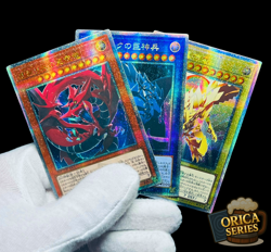 Yu-Gi-Oh Slifer Obelisk Ra God Card Set QCR Rare Holo Custom FX Alt Art Orica - Image 1