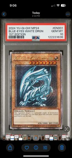 Yu-Gi-Oh PSA 10 Blue-Eyes White Dragon MP24-EN001 QCR 1st Edition - Image 1