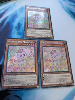 YuGiOh! Mulcharmy Meowls SUDA-EN025 Secret Rare 1st Ed x 3 PLAYSET - Image 2