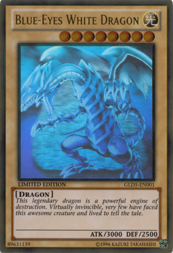 Blue-Eyes White Dragon [GLD5-EN001] Ghost/Gold Rare Lightly Played Limited - Yug - Image 1