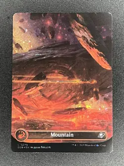 L 0370 Mountain GALAXY FOIL BORDERLESS Full Art Land Edge of Eternities MTG NM - Image 1