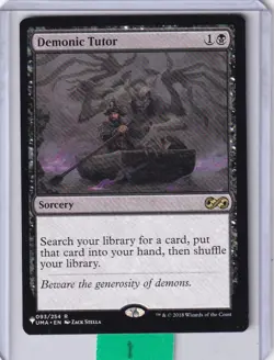 Demonic Tutor (Ultimate Masters) * Planeswalker Symbol Reprint MTG - Image 1