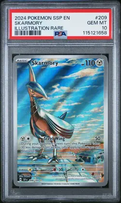 Pokemon TCG Skarmory Illustration Rare 209/191 Surging Sparks - PSA 10 Gem Mint - Image 1