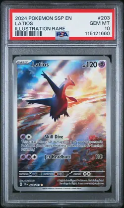 Pokemon TCG Latios Illustration Rare 203/191 SV Surging Sparks - PSA 10 Gem Mint - Image 1