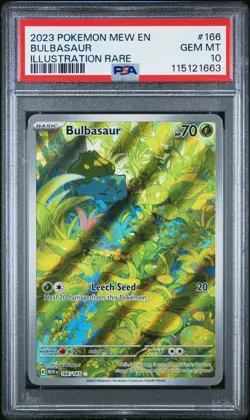 Pokemon TCG Bulbasaur Illustration Rare 166/165 SV 151 EN - PSA 10 - Image 1