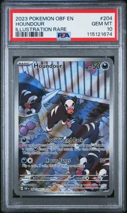 Pokemon TCG Houndour Illustration Rare 204/197 Obsidian Flames - PSA 10 Gem Mint - Image 1