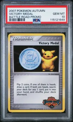 Pokemon TCG 2007 Autumn Victory Medal Battle Road Promo PSA 10 - Gem Mint - Image 1