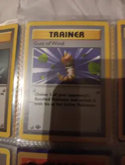 Pokemon 1999 Base Set 1st Edition Shadowless Gust of Wind Trainer #93/102 - Image 1