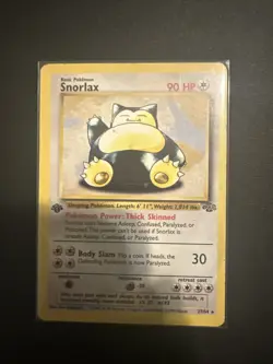 Snorlax 27/64 Jungle Set Non-Holo Rare Card 1st Edition WOTC Pokemon LP - Image 1